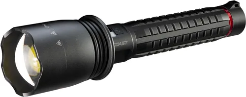 Coast XP80R - Linterna LED recargable de doble potencia de 15000 lúmenes con pantalla POWERiQ en tiempo real, 5 modos de luz, haz de inundación