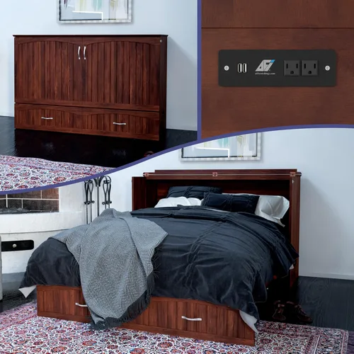 Vista 18 de AFI, Southampton Murphy - Cómoda de cama individual XL con colchón de 6 pulgadas, cajón de almacenamiento y cargador USB integrado, color gris