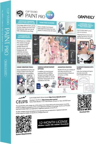 Vista 4 de CLIP STUDIO PAINT PRO - Version 2 12 Months License 1 Device for PC, macOS, iPad, iPhone, Galaxy, Android, Chromebook