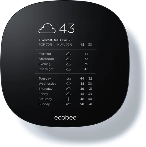 Vista 4 de Termostato Ecobee3 Lite con Wi-Fi, funciona con Amazon Alexa