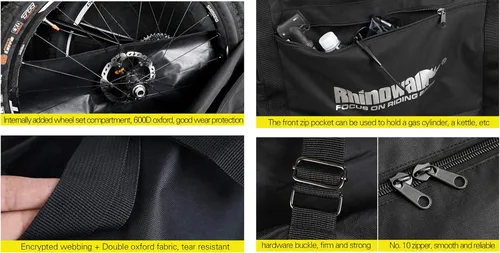 Vista 5 de Bolsa de transporte plegable para bicicleta de carretera MTB de 26-29 pulgadas