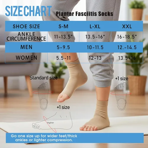 Vista 5 de ACTINPUT Paquete de 2 tobilleras de compresión de 8-15 mmHg, puntera abierta, calcetines de compresión para mujeres y hombres, para hinchazón