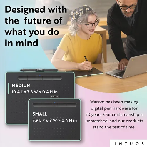 Vista 6 de Wacom Intuos Medium - Tableta gráfica de dibujo Bluetooth, portátil para profesores, estudiantes y creadores, 4 ExpressKeys personalizables