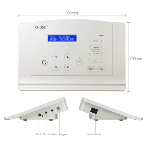 Vista 2 de CHUSE C18 Pro Maquillaje Permanente PMU Tatuaje Microblading Máquina Kit Suministros para Cejas Eyeliner Labios