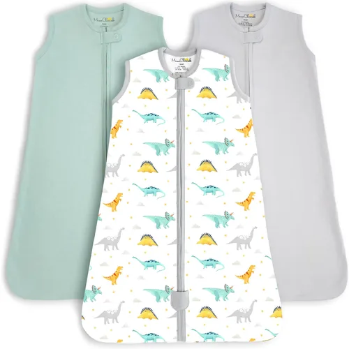 Vista 28 de Mama Cheetah Saco de dormir para bebé de 0.5 TOG, Manta Vestible de Algodón Orgánico para Bebé con Cremallera Bidireccional, Saco de Dormir