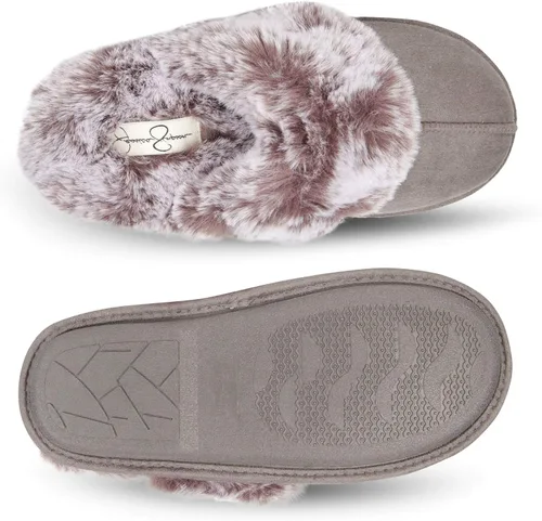 Vista 6 de Jessica Simpson - Pantuflas cómodas de piel sintética para mujer con suela antideslizante y espuma viscoelástica