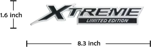 Vista 5 de 2 emblemas Xtreme X Treme de edición limitada, placa de identificación 3D, repuesto para Xtreme Fender Side Trunk Rear (plata negro)