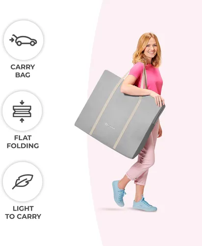 Vista 5 de Kinderkraft LOVI Cuna de Viaje para Bebé, Cuna Portátil Plegable con Mosquitera Integrada, Capota Ajustable y Función de Cuna Adicional, Beige