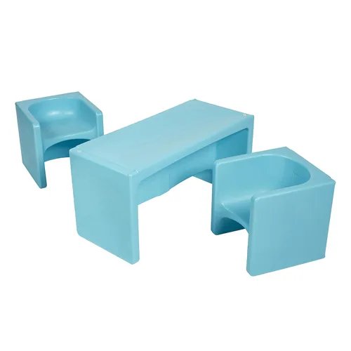 Vista 22 de ECR4Kids Tri-Me - Juego de mesa y sillas cubo, muebles multiusos, color rojo, 3 piezas