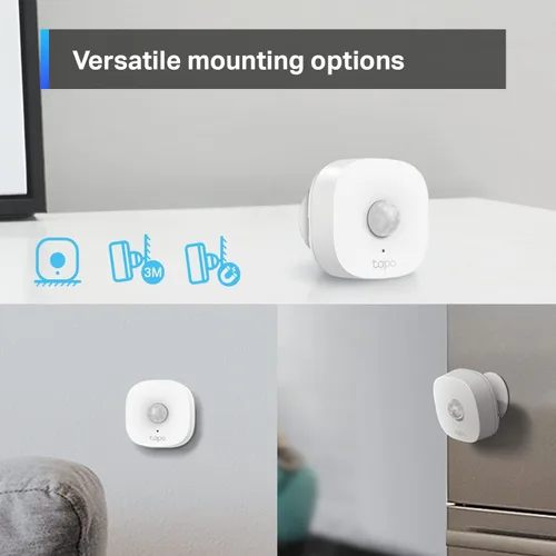 Vista 8 de TP-Link Tapo Sensor de movimiento, requiere Tapo Hub, batería de larga duración con protocolo inalámbrico de baja potencia Sub-1G, detección