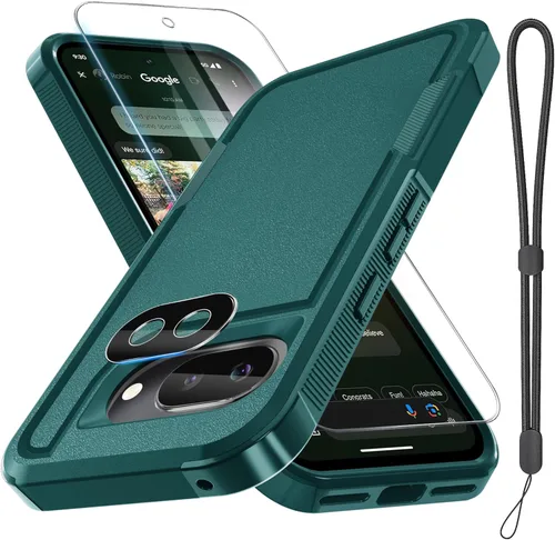 Vista 40 de RMOCR Funda para Google Pixel 9 Pro XL, de cuerpo completo, resistente, a prueba de golpes, con correa de cordón, protector de pantalla de vidrio