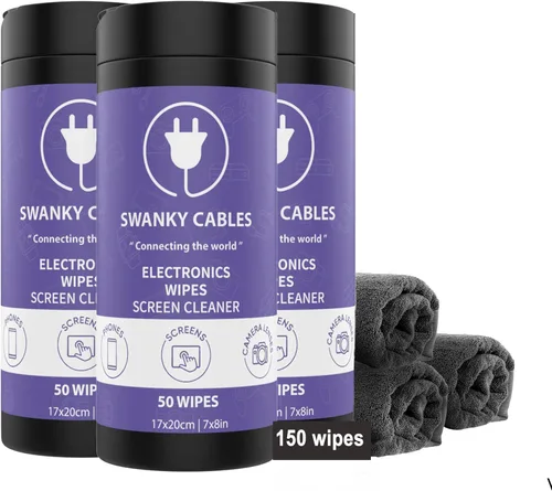 Vista 15 de Swanky Cables Toallitas limpiadoras de pantalla: toallitas electrónicas para pantallas - Toallitas de pantalla de computadora para limpieza
