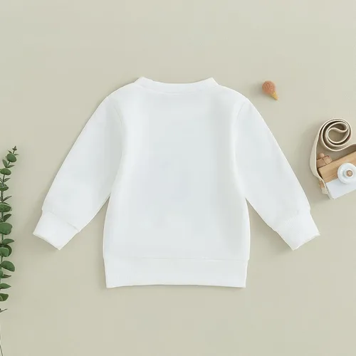 Vista 5 de Sudadera de cuello redondo para bebé, niño, niña, sudadera de manga larga, ropa de otoño a juego para hermano y hermana