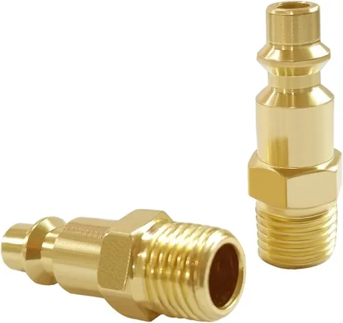 Vista 7 de Uenede Manguera de aire industrial macho y hembra de 1/4 pulgadas NPT de 1/4 pulgadas, enchufe de conexión rápida, compresor de aire con acabado