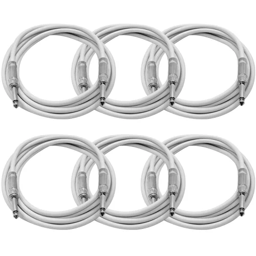Vista 15 de Seismic Audio SASTSX-10Red-6PK 10 pies TS de 1/4 de pulgada, cable para guitarra, instrumento o parche, color rojo
