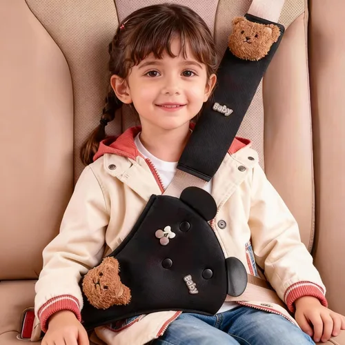 Vista 7 de Funda para Almohadilla de Cinturón de Seguridad para Niños, Lindas Fundas de Cinturón de Seguridad para Niños con Animales & Almohadilla Triangular