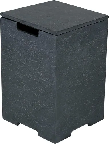 Vista 18 de AMS Fireplace Elementi Cubierta para Tanque de Propano de 20 Libras (Cilindro - Gris Oscuro) Hormigón Reforzado con Fibra de Vidrio Hecho a