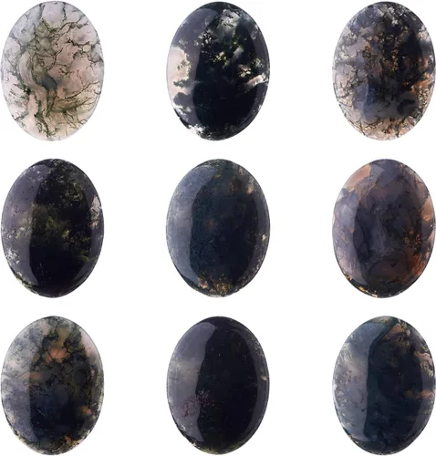 Vista 15 de Crafans Flat Back Gemstone Oval Cabochons Natural Stone Cabochons Healing Power Stone Chakra Crystal for Crafts DIY Jewelry Making Supplies