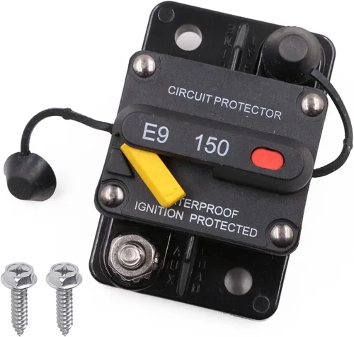 Vista 19 de Disyuntor de pernos Hi-Amp E9 T3 250A de 3/8 pulgadas con reinicio manual 12 V - 48 V CC Impermeable IP67, montaje en superficie, 250 amperios