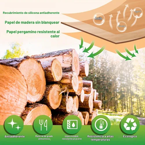Vista 2 de Revestimientos desechables para freidora de aire, 125 piezas de papel