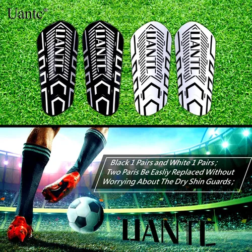Vista 4 de Espinilleras - Espinilleras de fútbol con protección de cojín para niños y adultos