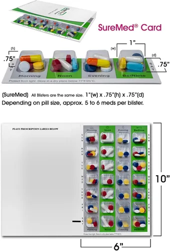Vista 4 de SureMed - Tarjeta desechable de 7 días, 4 pases (4 dosis por día) con 100 tarjetas y 100 ampollas
