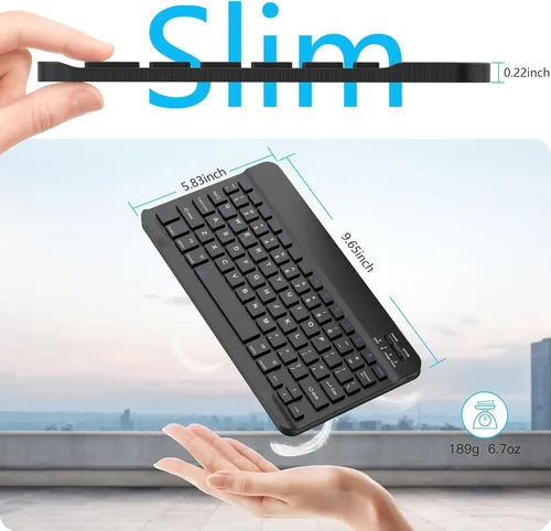 Vista 4 de Funda de teclado para Samsung Galaxy Tab A9 Plus 5G de 11 pulgadas 2023 (SM-X210/X216/X218) - Teclado Bluetooth inalámbrico desmontable - Funda
