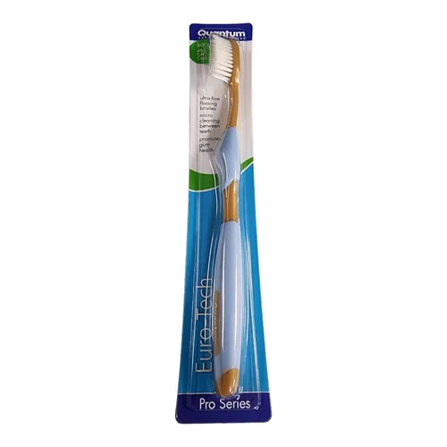 Vista 2 de Quantum Euro-Tech - Cepillo de dientes extra suave, cerdas de plumas ultra finas con agarre suave y delgado y reposamuñecas para adultos, paquete