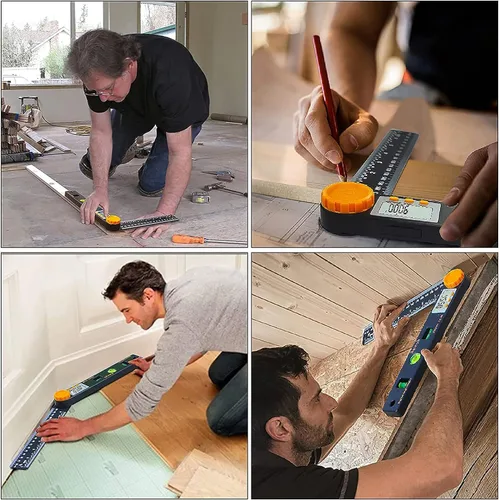 Vista 7 de Rainyb Herramienta de Búsqueda de Ángulo Digital 7 Pulgadas 0-360 Grados LCD Transportador Digital con Niveles de Burbuja Horizontales y Verticales