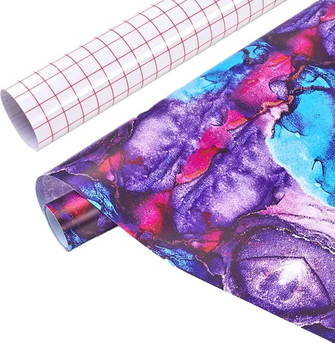 Vista 21 de Tintnut Splash - Rollo de vinilo permanente de 12 pulgadas x 5 pies, rollo adhesivo dorado negro, vinilo adhesivo permanente con patrón para máquina