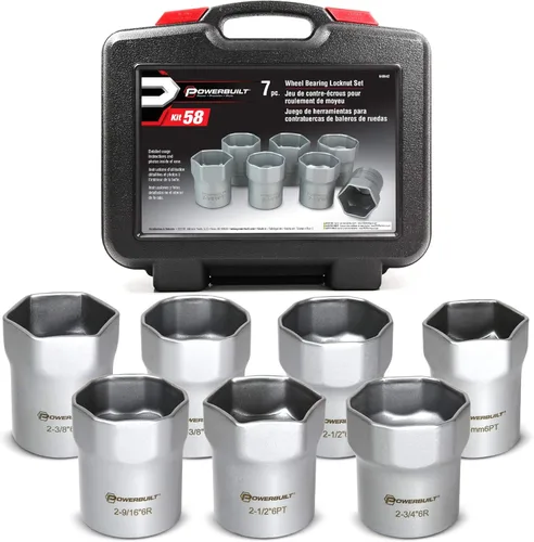 Vista 5 de Powerbuilt 647067 - Tuerca de bloqueo de rodamiento de rueda redondeada de 2-9/16 pulgadas, hexagonal de 6 puntos, bujes manuales Dodge Trucks