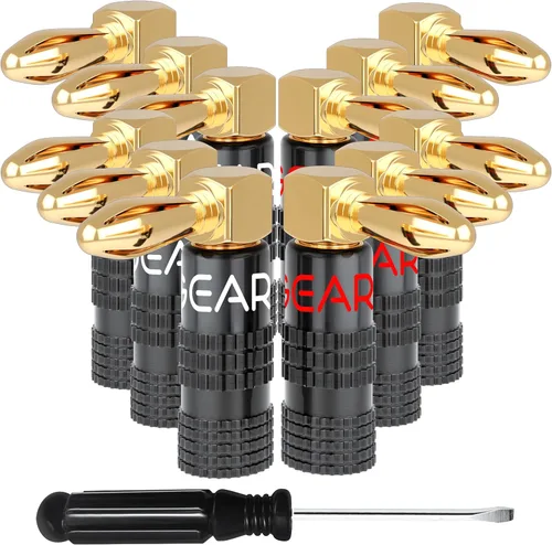Vista 12 de GEARit Enchufes tipo banana de pin flexible para cable de altavoz (6 pares, 12 piezas), tipo clavija de conector de altavoz, chapado en oro de 24