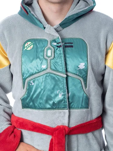 Vista 6 de INTIMO Star Wars Boba Fett Bounty Hunter - Bata de baño de forro polar para hombres y mujeres, Multi