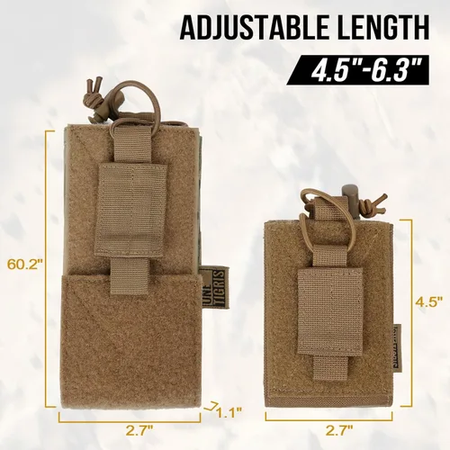 Vista 6 de OneTigris Funda para Radio BaoFeng UV-5R BF-F8HP de Nylon MOLLE para Walkie Talkie