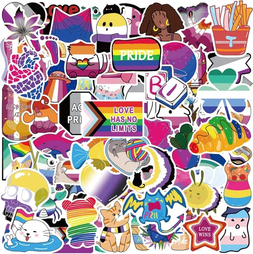 Vista 9 de Pegatinas de Orgullo Trans, 50 PIEZAS Adhesivos Transgénero FTM al Por Mayor para Accesorios de Celebración de Orgullo Trans, Desfiles, Decoración