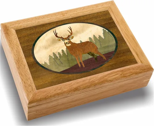 Joyero y regalo de madera de ciervo, hecho a mano en Estados Unidos, calidad inigualable, único, no hay dos iguales, obra original de arte de madera