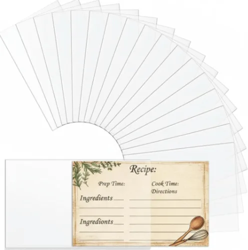 Vista 8 de Boao 100 protectores de tarjetas de recetas de 4 x 6 pulgadas, fundas para tarjetas de recetas, protectores de plástico para libros de cocina