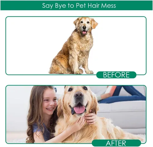 Vista 18 de Guante para peinar mascotas, versión mejorada,guante de desprendimiento suave, eficiente guante removedor de pelo de mascotas, herramienta de masaje