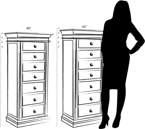 Vista 7 de Hives and Honey Bailey - Armario ovalado para joyas antiguas, nogal