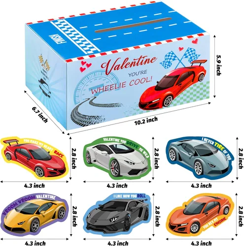 Vista 3 de H1vojoxo 40 cajas de dinosaurios para el día de San Valentín para niños, tarjetas del día de San Valentín y buzón para intercambio de clases