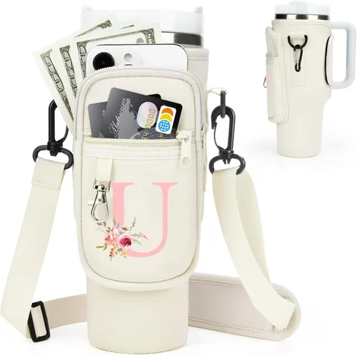 Vista 117 de Initial Water Bottle Holder with Strap for Stanley Cup Accessories 40 oz Tumbler/Simple Modern Tumbler Bag, Water Bottle Carrier Bag with Strap for
