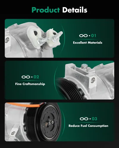 Vista 6 de SCITOO Compresor de CA apto para Jeep Compass Patriot 2.0L 2009-2016, compresor de aire acondicionado de enfriamiento rápido para Dodge Caliber 2.0L