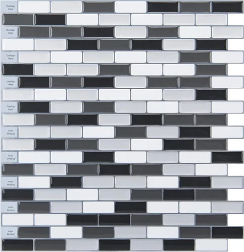 Vista 17 de Art3d Paquete de 6 calcomanías de vinilo para despegar y pegar, azulejos para salpicaduras de cocina, 12 x 12 pulgadas, diseño de mármol