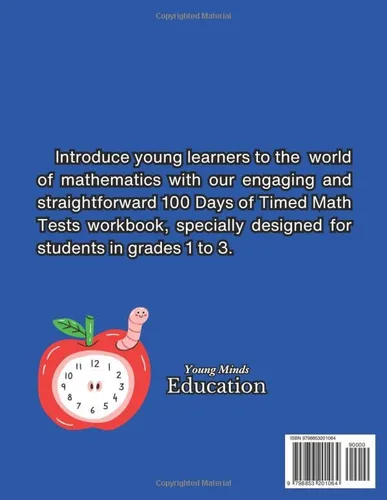 Vista 2 de Young Minds Education 100 Days of Timed Tests - Addition and Subtraction Numbers 0-20, Ages 6-8, Grades 1-3, 30 - 60 Questions Per Page