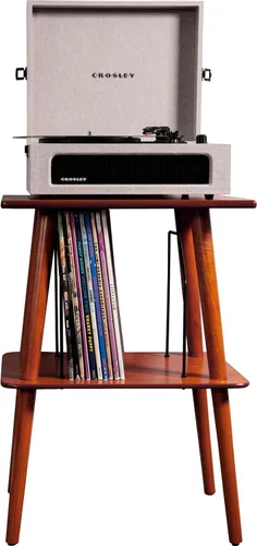 Vista 5 de Crosley Manchester Record Player Stand, Media Console with Vinyl Storage, Modern Home Organizer, Paprika