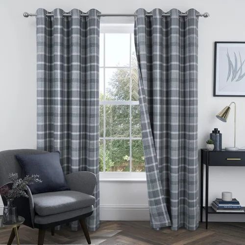 Vista 19 de always4u - Cortinas de cuadros beige con ojales, aspecto de lana, modernas para sala de estar y dormitorio, decoración del hogar, cortinas a