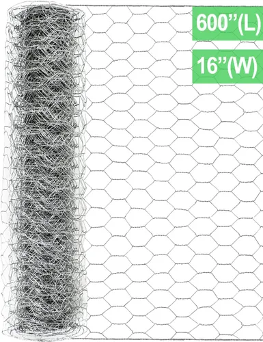 Vista 8 de TOYPOPOR Malla de Alambre de Pollo 40cm x 15m (16"" x 600""), Valla de Malla Hexagonal Galvanizada Antióxido para Exteriores para Proteger Plantas