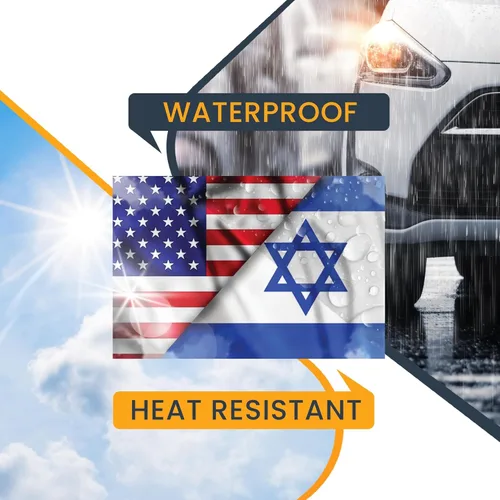 Vista 6 de Magnet Me Up Calcomanía magnética de bandera estadounidense e israelí, 4 x 6 pulgadas, azul y blanco, imán automotriz resistente para automóvil