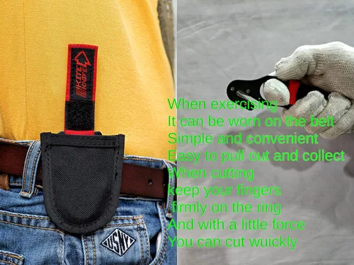 Vista 4 de haihong Arnesses Kite Hook - Cuchillos de seguridad para parapente con bolsillo 2020 rojo/negro sk16