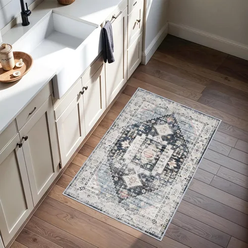 Vista 68 de Alfombra de Pasillo Lavable - Alfombras de Cocina de 2'6"x12' con Respaldo Antideslizante, Alfombras de Casa de Campo para Interiores para Sala